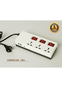Ổ Cắm Dài 3 Lỗ Kèm Cổng USB Dobo Electric Korea (16A - 3m) - Trắng
