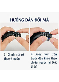 Khoá đa năng xe đạp xe máy 4 số chống trộm Khóa Số Xe Đạp 4 Số Mật Mã Vỏ PVC Bọc Lõi Thép (dạng tròn cứng) (mật khẩu mặc định 0000) 