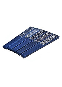 Quạt Vải Xếp In Hoạ Tiết Hình Hoa Dài 21cm