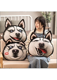 Gối ôm gấu bông chó Husky mặt ngáo - Thú Nhồi Bông - Đồ chơi sang trọng