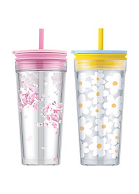 Ly nhựa 2 lớp có ống hút LocknLock Bucket Cold Cup with Straw HAP520 580ml