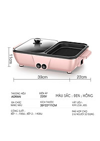 Bếp nướng lẩu 2 in 1 Mini Hàn Quốc – Bếp Điện Đa Năng Cofy -Nồi Đôi Mini Nướng và Lẩu Cofy 2 trong 1