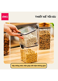 Hộp Nhựa Đựng Thực Phẩm Khô DELI- Hộp Nhựa Đựng Ngũ Cốc Đồ Khô Nắp Kín Chống Ẩm Mốc Nắp Kín Sắp Xếp Nhà Bếp Bảo Quản Thực Phẩm Phân Chia Thực Phẩm Chống Mùi Tủ Lạnh Chống Tràn Chống Rò Rỉ