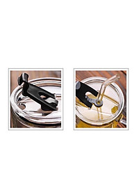 Ly thủy tinh chịu nhiệt nóng lạnh có Nắp 400ml Cốc Có Vạch Chia Mức Tiện Dụng Tặng Kèm Ống Hút Silicon Dẻo Cao Cấp