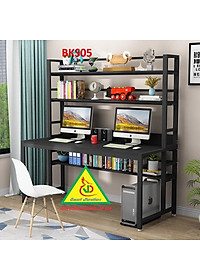 Bàn làm việc, bàn học khung sắt mặt gỗ BKS05 - Nội thất lắp ráp Viendong Adv