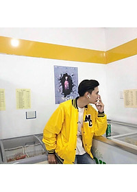 Áo Khoác Dù Hai Lớp Unisex, Áo Khoác Bomber MC Form Rộng 2 Màu Vàng Đen Nam Nữ Ulzzang, Labibi