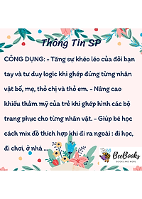 Bộ Đồ Chơi Xếp Hình thay quần áo gia đình nhà Thỏ- Gấu- Động Vật- Chất liệu gỗ, có nam châm