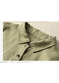 Đầm Nữ Linen Cổ Đức Nhún Eo, Đầm Sơ Mi Nữ Dáng Dài đầm thiết kế Da162