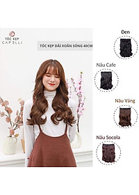  Tóc giả kẹp nữa đầu kẹp phím   kẹp phím nữa đầu dợn sóng lững- hình thật