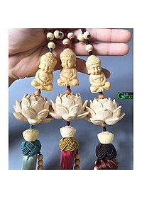 Khánh Liên Hoa Trang Trí Xe Hơi , Dây Treo Sen Gỗ Hoàng Dương Trang Trí Ô Tô
