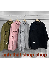 Mua Áo Sơmi nhung Tăm vintage 4 Màu Zozo_Unisex - Xám,L tại thoitrangthienphucunisex Mua Áo Sơmi Nhung Tăm Vintage 4 Màu Zozo_Unisex - Xám,L Tại Thoitrangthienphucunisex