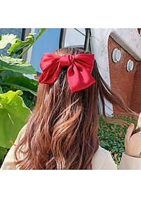 Kẹp tóc nơ lớn Hàn Quốc , cặp tóc nơ sau dễ thương KT13 chất liệu lụa mềm mại