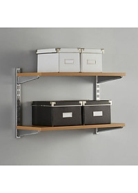 Thanh ray lỗ đôi kệ treo tường Railshelf H60cm bằng thép dày 1,4mm, sơn tĩnh điện hiện đại