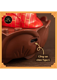 Tượng chú tiểu tụng kinh gõ mõ sạc pin type C có nhạc có đèn trang trí xe hơi, phong thủy, bàn làm việc đồ thờ cúng shop Diệu Tâm -chú tiểu có nhạc