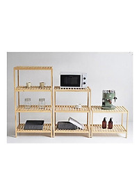 Kệ Để Lò Vi Sóng 2 Tầng Morning House Dài 60cm x Cao 46cm- Gỗ Cao Su Chắc Chắn Chịu Lực 30kg
