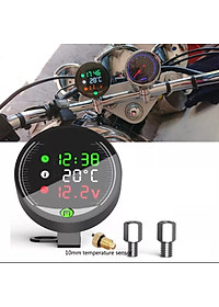 Đồng hồ báo giờ xe máy 3in1 CTR, báo nhiệt độ, vôn ắc quy mẫu mới loại tốt gắn các loại xe hàng cao cấp, phụ kiện xe máy