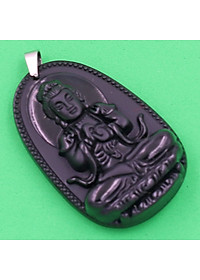 Mặt Phật Như lai Đại nhật thạch anh đen 4.3 cm