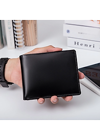 Bóp nam da bò - Ví da Nappa cao cấp tặng kèm hộp và túi sang trọng - Alpha 001