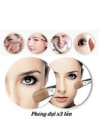 Gương trang điểm phóng đại 3 lần, xoay 360 độ, 2 mặt siêu nét, để bàn, Inox 304, Size 18cm, 20cm, Minh House G31