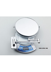 Gương trang điểm phóng đại 3 lần, xoay 360 độ, 2 mặt siêu nét, treo tường phòng tắm, phòng ngủ, Khách sạn, resort, Inox SUS 304, Size 15cm, 18cm, 20cm, Minh House