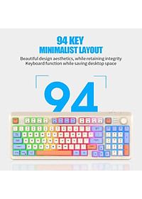 Bàn Phím Led Rainbow Gaming Giả cơ K82 có núm chỉnh âm lượng cho máy tính , laptop hàng nhập khẩu