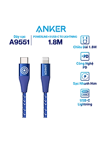 Cáp Sạc ANKER PowerLine+ II USB-C to Lightning - Phiên Bản Marvel - A9551 / A9548 - Hàng Chính Hãng