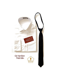 Ca Vat, Caravat, Cà Vạt, Cravat Đen Nam Bản Nhỏ 5Cm Dây Kéo Thắt Sẵn