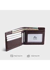 Ví nam da bò Lata ( Thời trang nam gấp 2 dáng ngang - Ví da thật LVN97 )