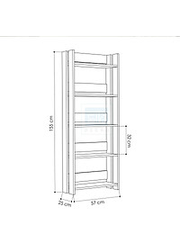 Kệ Sách 5 Tầng Màu Trắng Phối Vân Gỗ Đẹp Tinh Tế SIB Decor KSG23
