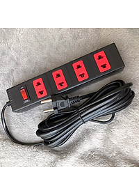 Ổ cắm Điện Quang ECO ĐQ ESK 5BR 42 ECO (4 lỗ 2 chấu , dây dài 5m màu đen đỏ)