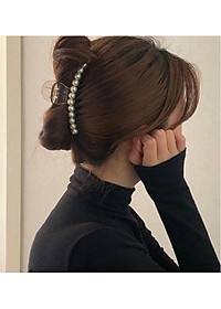 Kẹp Tóc Càng Cua Đính Ngọc Trai Nhân Tạo Phong Cách Hồng Kông Thâp Niên 90s