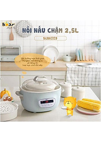 Nồi Nấu Chậm BEAR SUBE003 2.5L Phiên Bản Quốc Tế - Hàng Chính Hãng