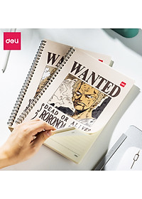 Sổ tay ghi chép gáy xoắn kẻ ngang A5 B5 60 trang hình Vua cướp biển One Piece Deli - Phù hợp học sinh văn phòng - Mẫu ngẫu nhiên - EN004