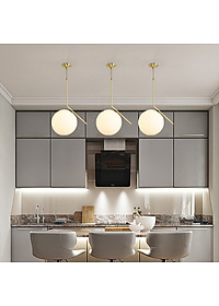 Đèn thả trần trang trí cao cấp hiện đại hình cầu trang nhã mạ Crom đẹp mắt MOON LAMP - đã bao gồm bóng LED