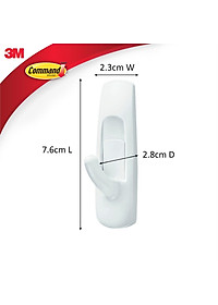 Móc dán tường chống thấm nước Command 3M vỉ 2 cái cỡ vừa chịu lực 1.3kg - Độ bền cao, bám cực chắc, tháo cực dễ 17001B