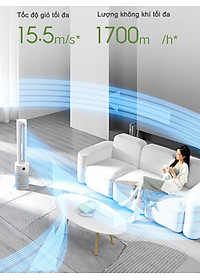 Quạt Không Cánh Lọc Không Khí Xiaomi Mijia 2 In 1 Xoay 150 Độ Khử Khuẩn UV Kết Nối App - Hàng Nhập Khẩu