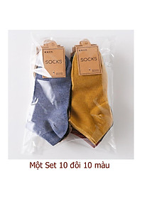Set 10 Đôi Tất Cổ Ngắn Unisex Đa Sắc Chống Hôi Chân BT11 giá rẻ tốt