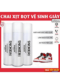 Chai Xịt Bọt Tuyết Vệ Sinh Giày Dép Tẩy Trắng Cao Cấp SNOKER Giặt Khô Siêu Tốc Bảo Vệ Giày Snoker Thể Thao Khỏi Bị Ố Vàng, Phai Màu 
