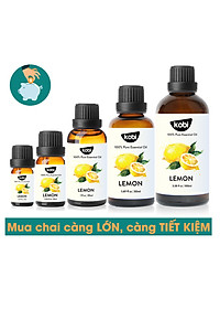Tinh Dầu Chanh Tươi Kobi Lemon Essential Oil Dùng Xông Phòng, Giúp Thanh Lọc Không Khí, Tăng Cường Miễn Dịch, Tinh Thần Sảng Khoái, Làm Sạch Đồ Dùng Gia Đình