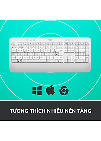 Bàn Phím Không Dây Logitech Signature K650 - Nhỏ gọn, gác tay tích hợp, tương thích Mac , Bluetooth & USB Bolt - Hàng chính hãng