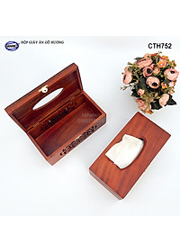 Hộp Giấy Ăn Bằng Gỗ Hương (Cỡ lớn - đủ mẫu) Đục Khắc Hoa Văn Tinh Xảo/Độc Đáo