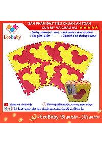 Bộ 10 tấm Thảm xốp cho bé ECOBABY, thảm xốp đạt tiêu chuẩn Mỹ và Châu Âu, độ dày khoảng 1cm, kích thước 1 tấm 30x30cm - Mickey