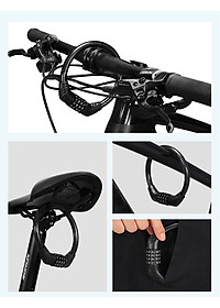 Khóa Xe Đạp Xe Máy 4 Số Chống Trộm Bọc Cáp (Đen)