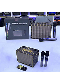 Loa Bluetooth Karaoke  QIXI SK-2036 , Tặng Kèm 2 Micro Không Dây Cao Cấp , Hát Karaoke Nghe Nhạc Bass mạnh -Hàng Chính Hãng