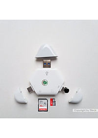 Đầu đọc thẻ nhớ SD, TF ( Micro SD ) đa năng 3in1 dùng cho iPhone, iPad, điện thoại Android, máy tính, PC, laptop