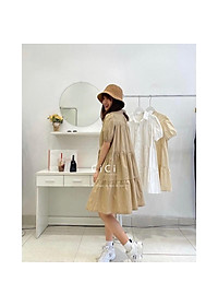 Váy babydoll cổ sơ mi siêu đẹp - Đầm sơ mi cá tính năng động mẫu mới 2021