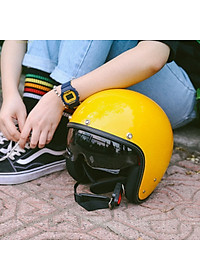 Mũ bảo hiểm 3/4 Sunda 388 kính ẩn - Màu vàng bóng