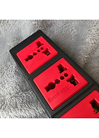 Ổ Cắm 6 Lỗ 3 Chấu Dây 2 Mét Điện Quang ĐQ ESK 2BR 63ECO - Đen Đỏ