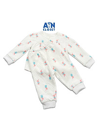 Bộ quần áo dài bé gái họa tiết Thỏ Tuyết trắng thun trần bông - AICDBGFOV1UG - AIN Closet