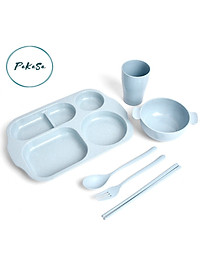 Bộ Khay đựng đồ ăn kèm phụ kiện bằng Lúa Mạch - Hàng Chính Hãng 